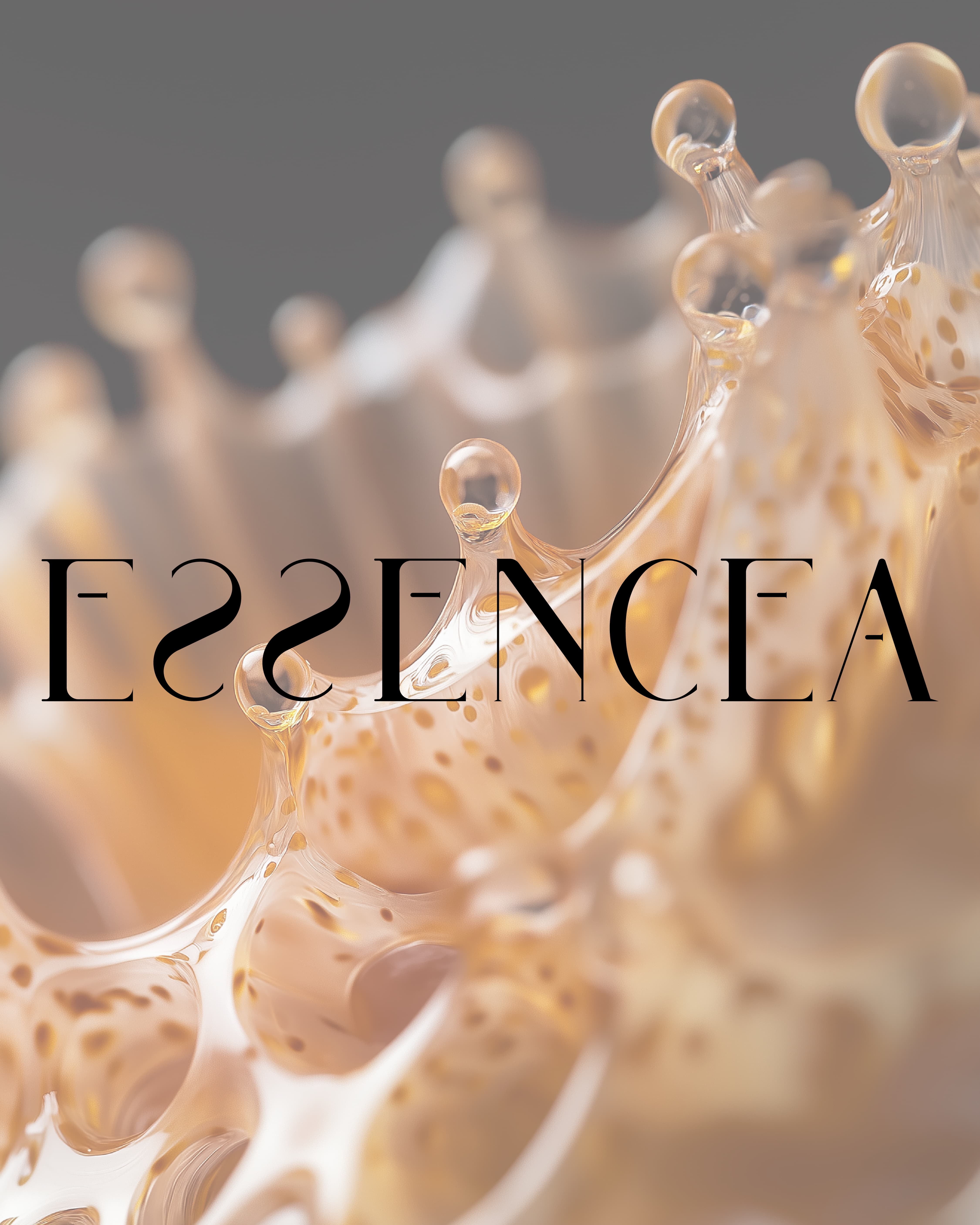 Essencea — logotipo em close de forma cerâmica orgânica